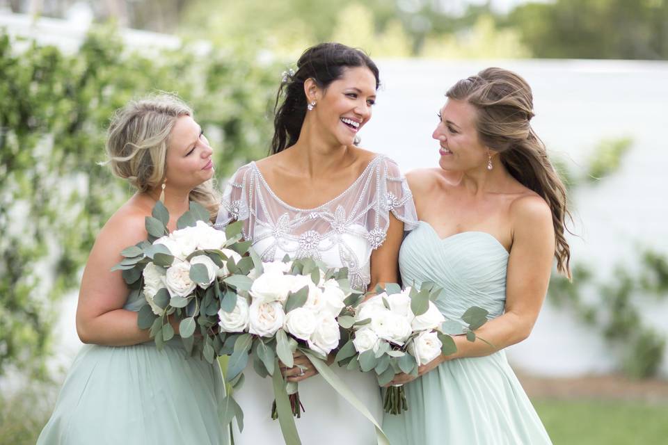 Bride and bridesmaids