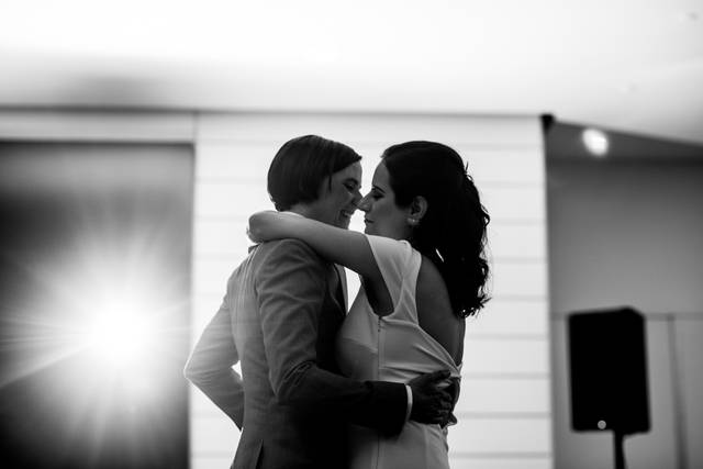 Kacey + Emily First Dance B+W