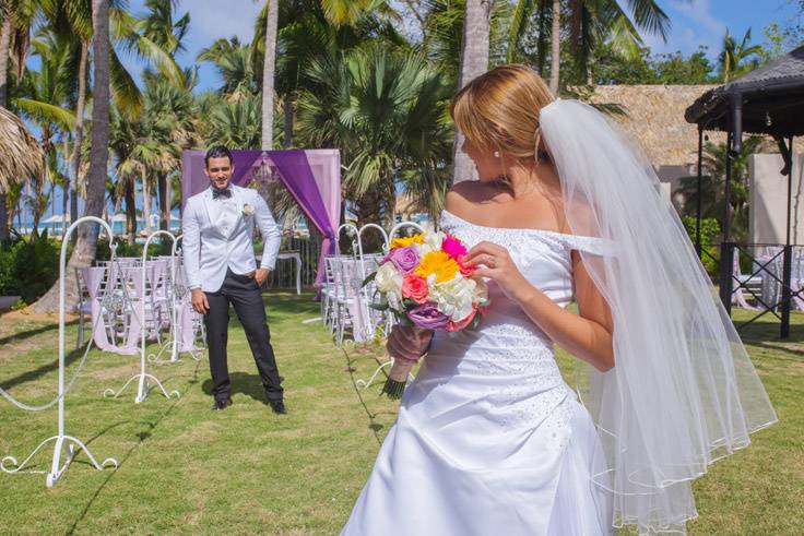 The bride and groom