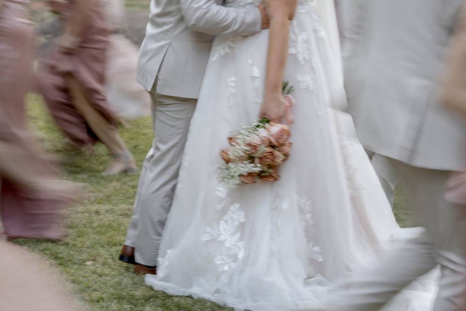 Wedding party candid