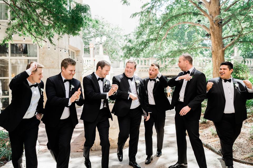 Groom and groomsmen candid
