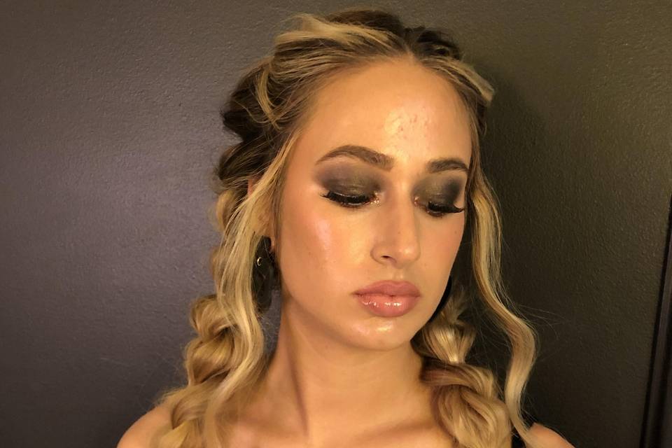 Bubble braids and smokey eyes