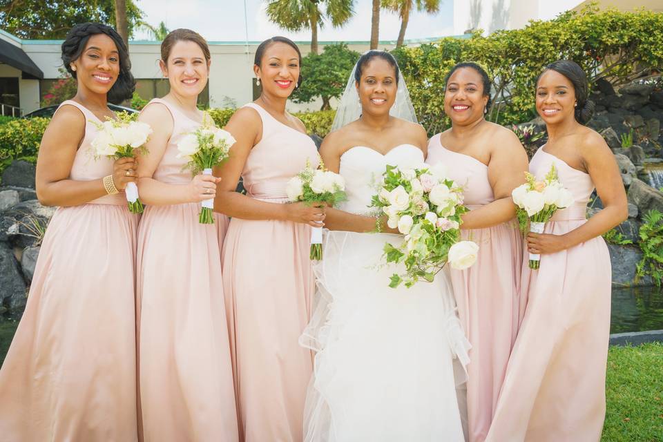 Bride and bridesmaid
