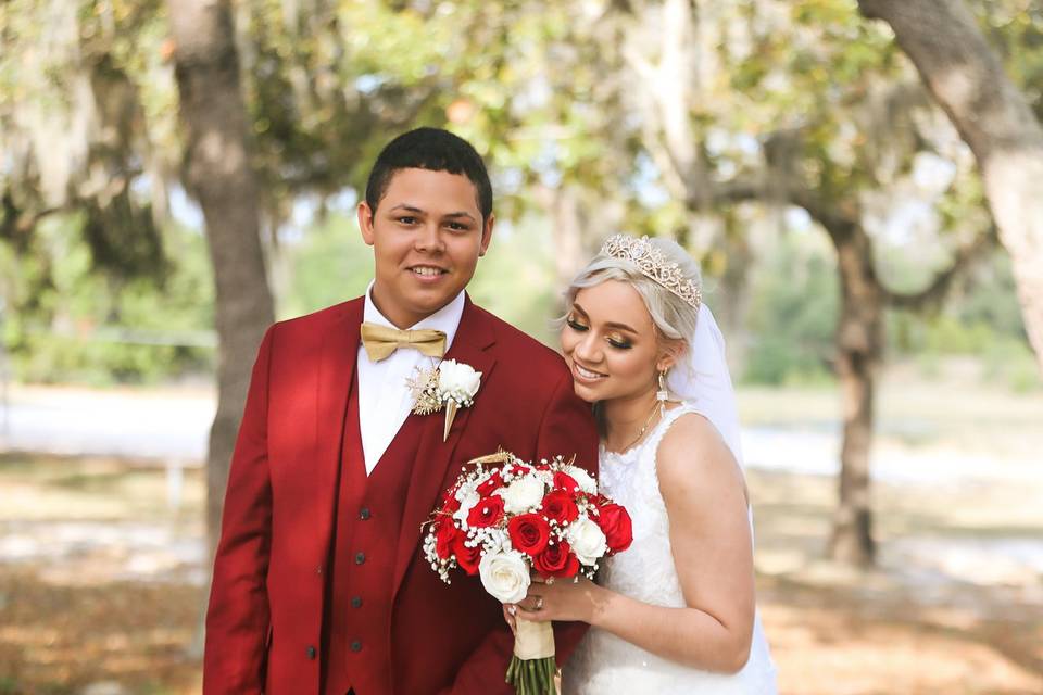 Red and white wedding theme
