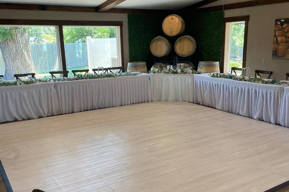 White oak dance floor