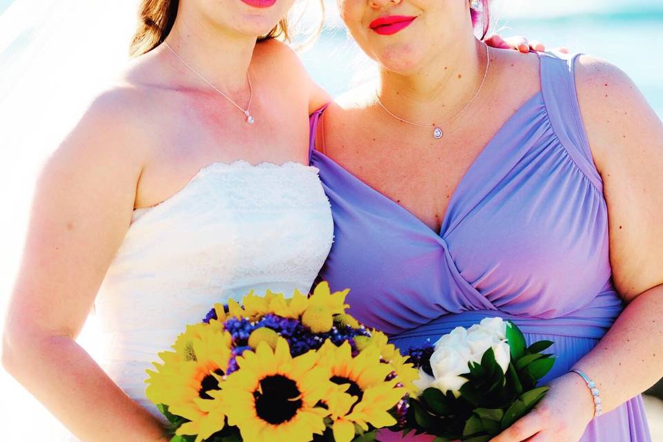 Bride with her maid of honor