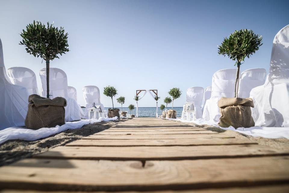 Beach wedding ceremony