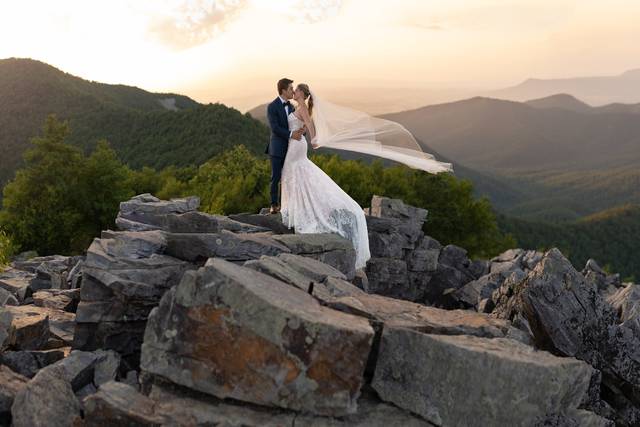 Mountain top wedding portraits