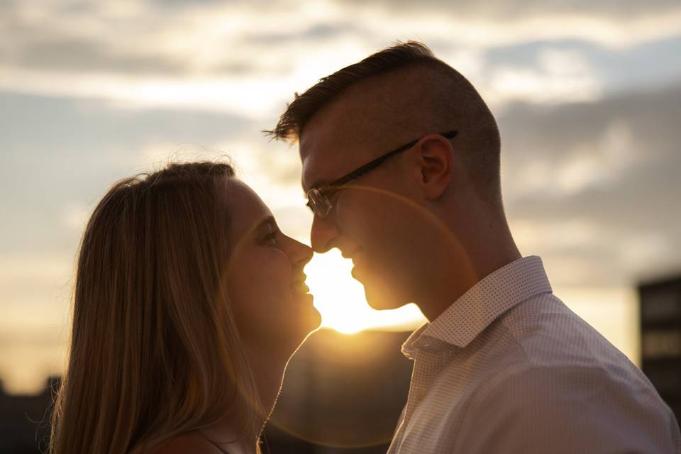 Kiss at the sunset