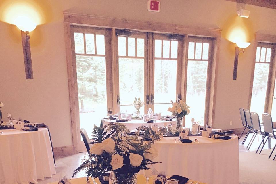 Table setup with centerpiece