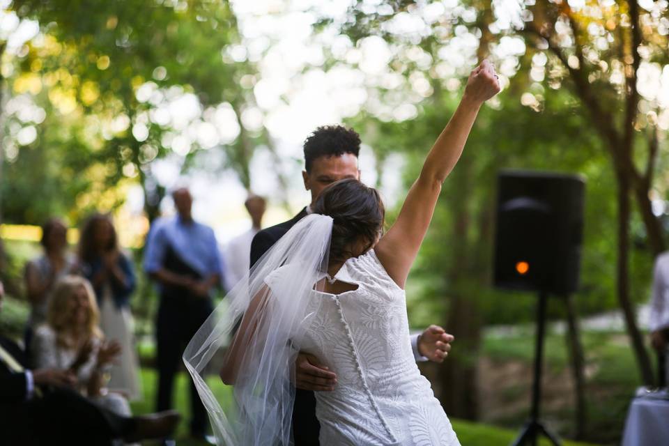 Dancing Bride and Groom