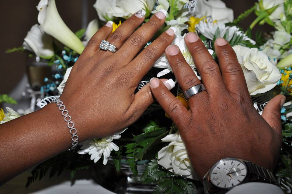 Close-up of the rings