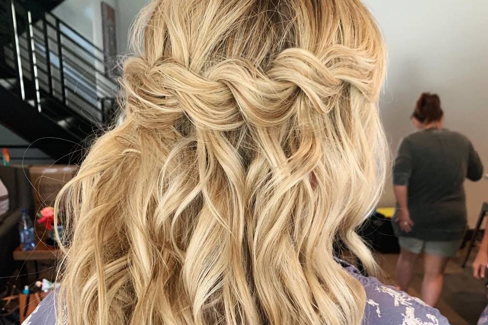 Waterfall Braid and curl