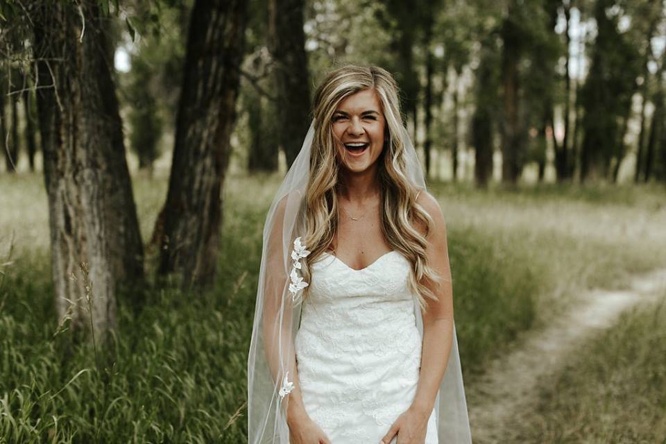 All smiles from the bride