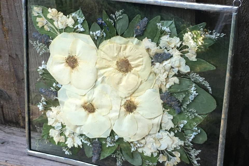 Pressed White Rose Bouquet