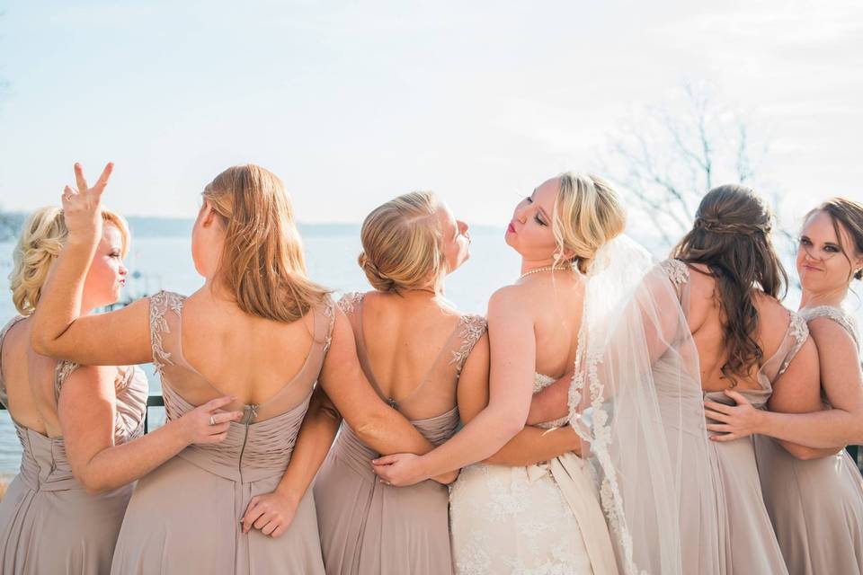 Bride with the bridesmaids