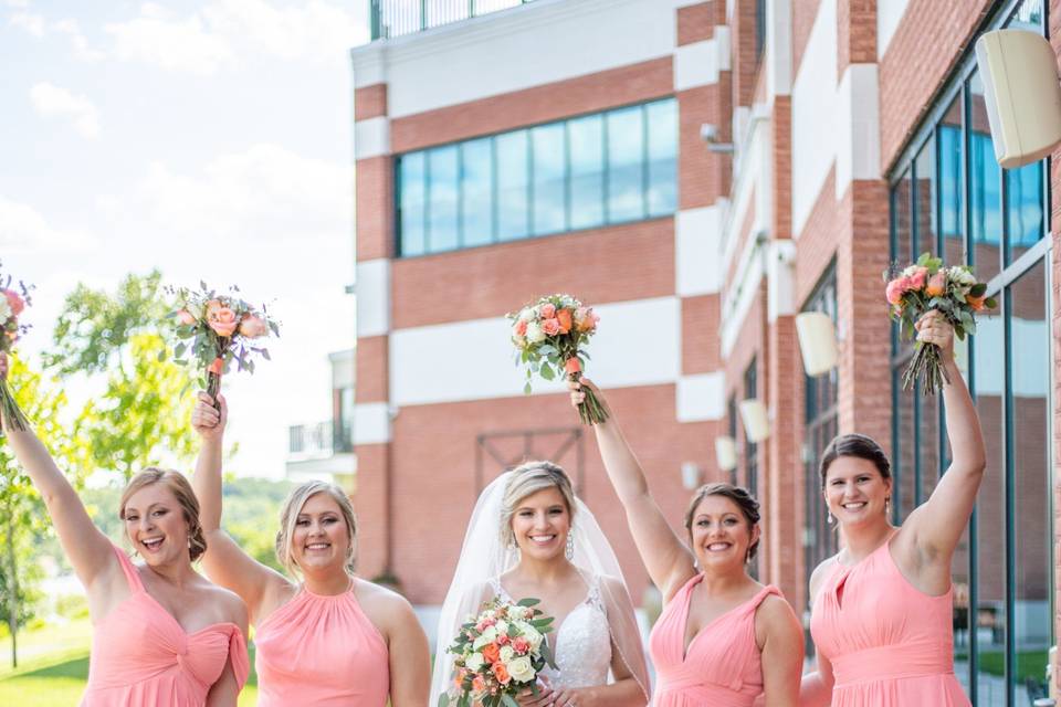 Bride and Bridesmaids