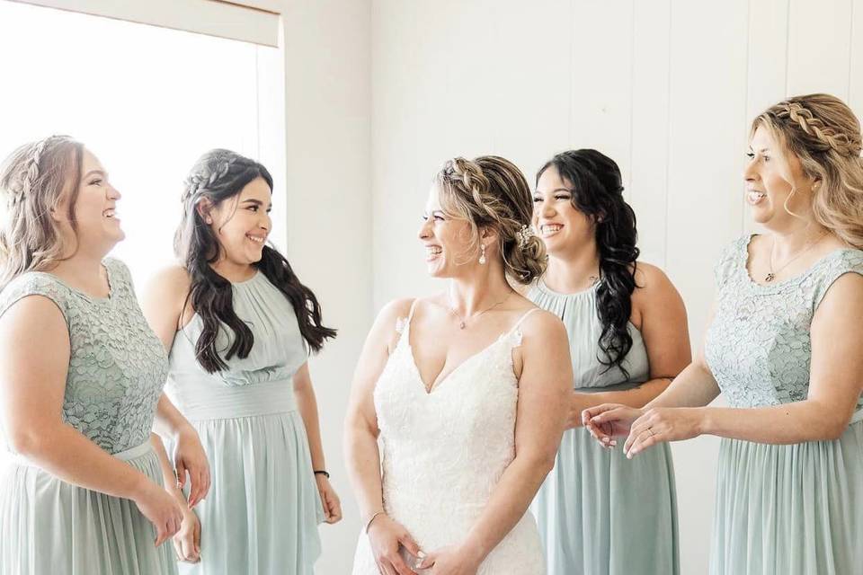 Bridal party hair and makeup