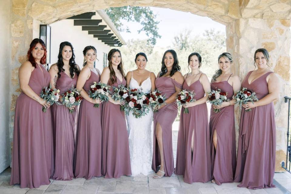 Bridal party hair and makeup