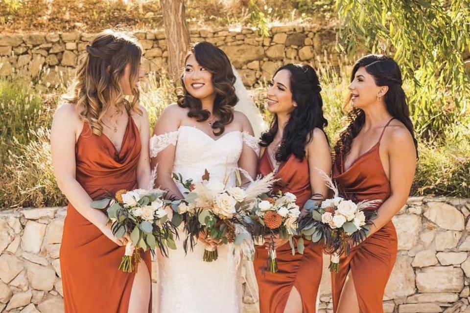 Bridal party hair and makeup