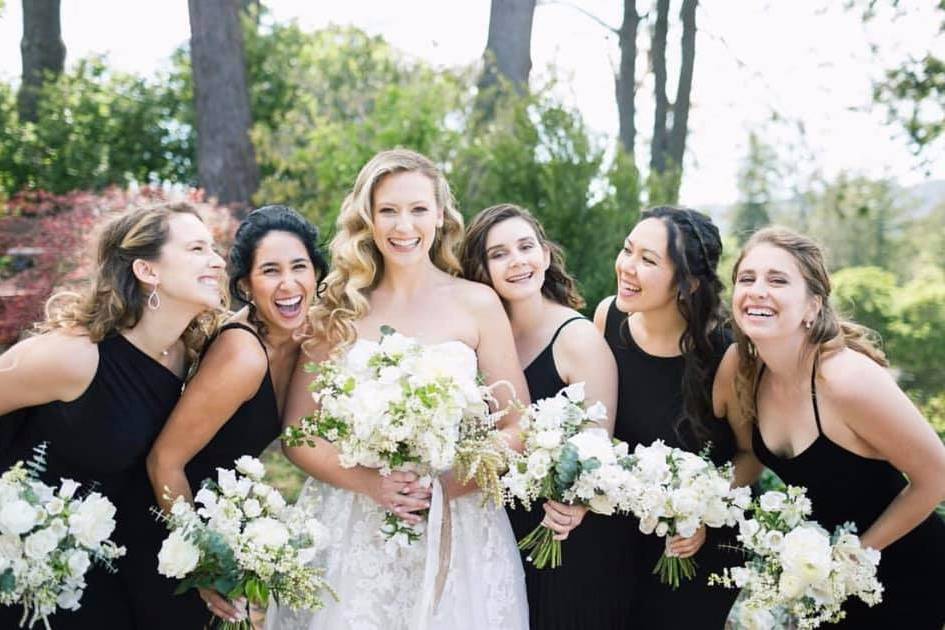 Bride and Bridesmaids