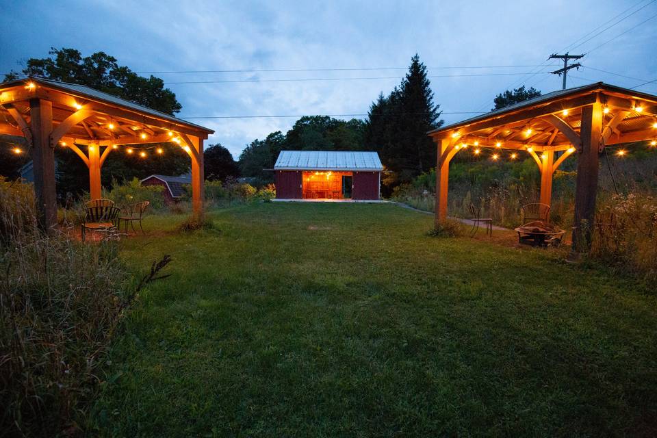 Gazebo and Red Barn Tent area