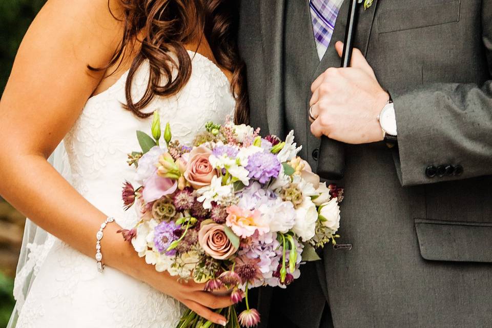 Bride and groom at the Garden on Millbrook