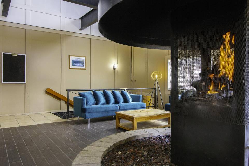 Lobby With Fireplace