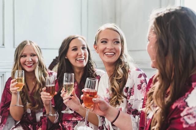 Bridesmaids in robes