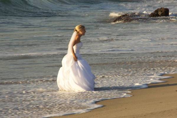 wedding, bride, beach