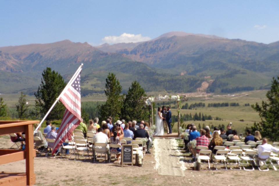 View of ceremony from deck