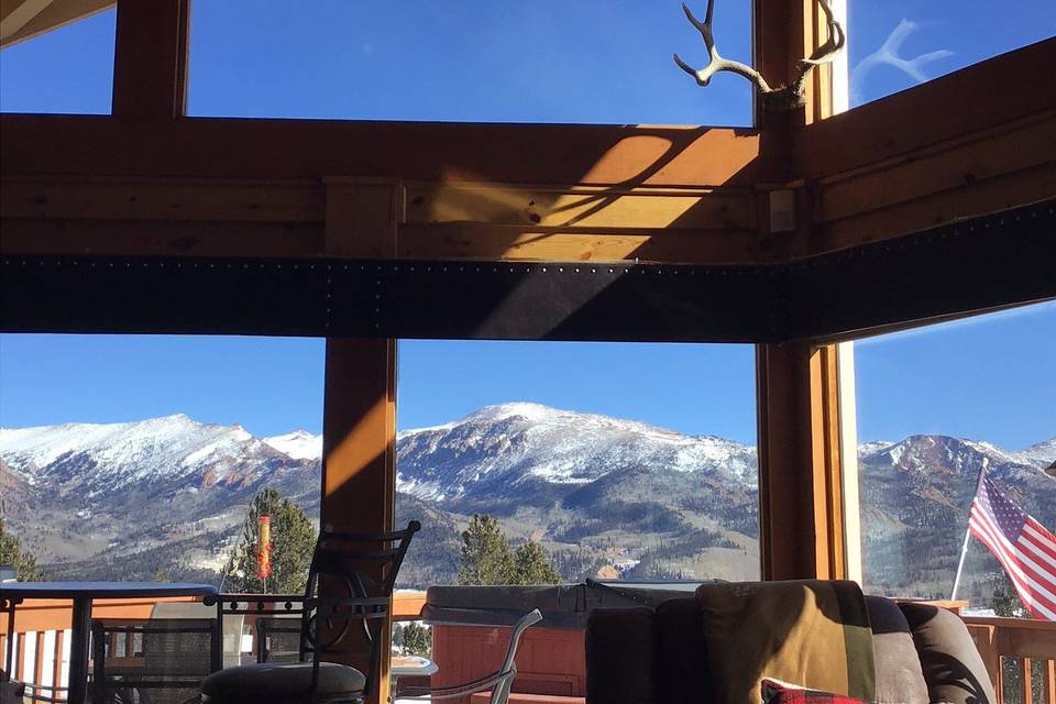 View of Rocky Mtns from cabin