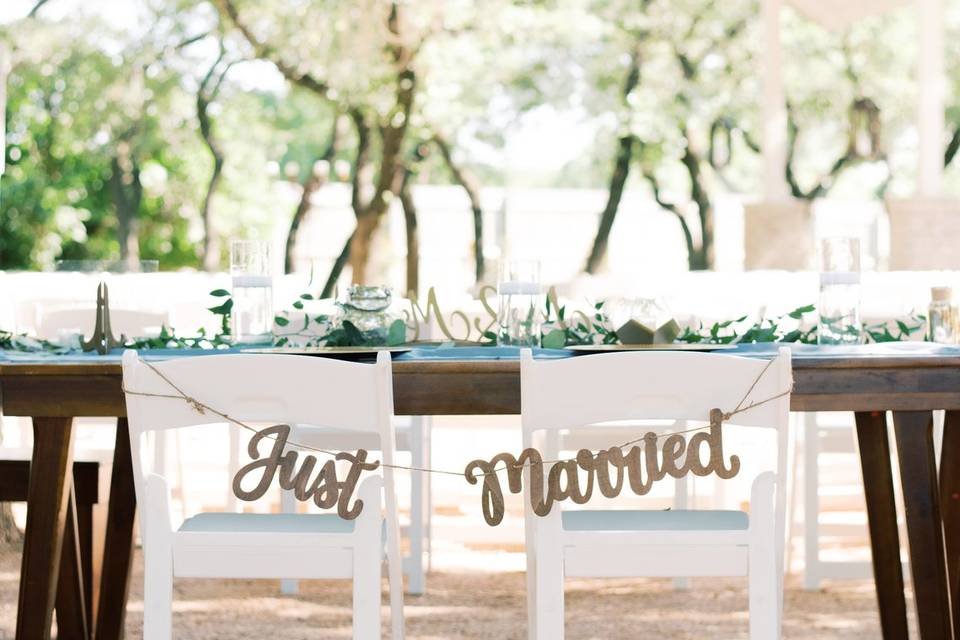 Wood bridal tables