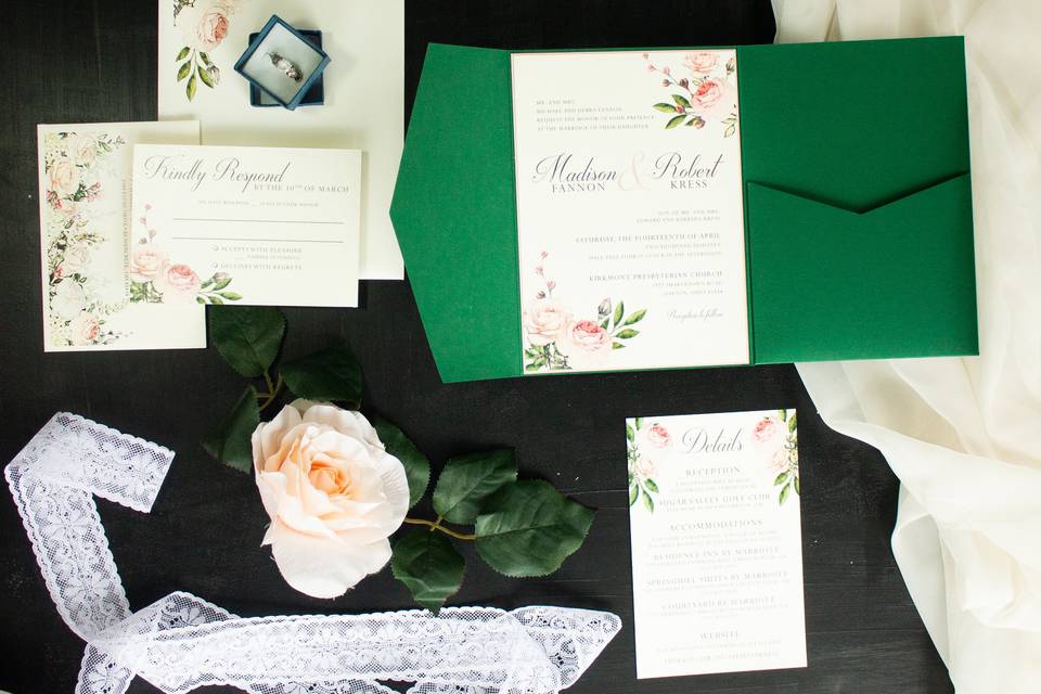 Elegant floral invitations