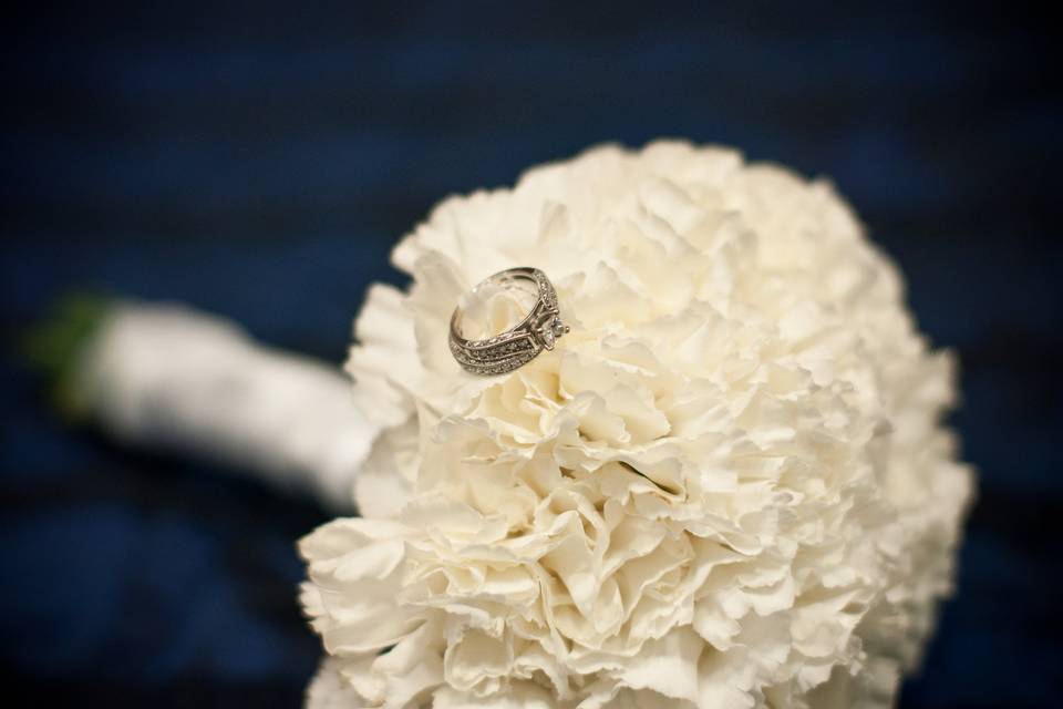 Wedding bouquet and ring