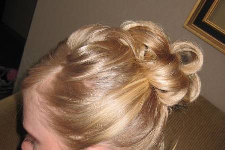 Classic updo with sweeping front...