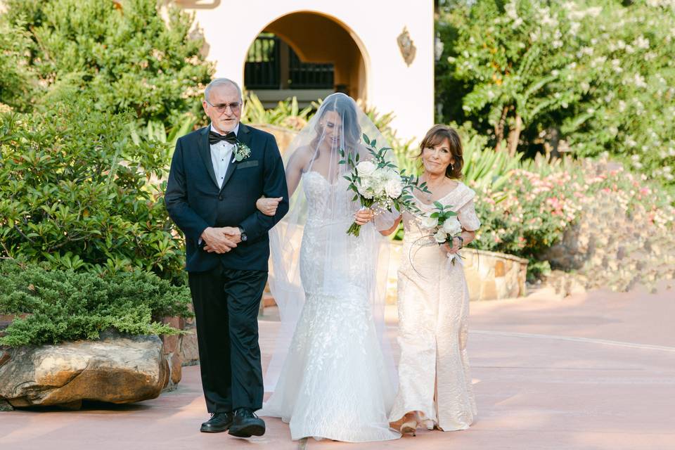 Bride with family