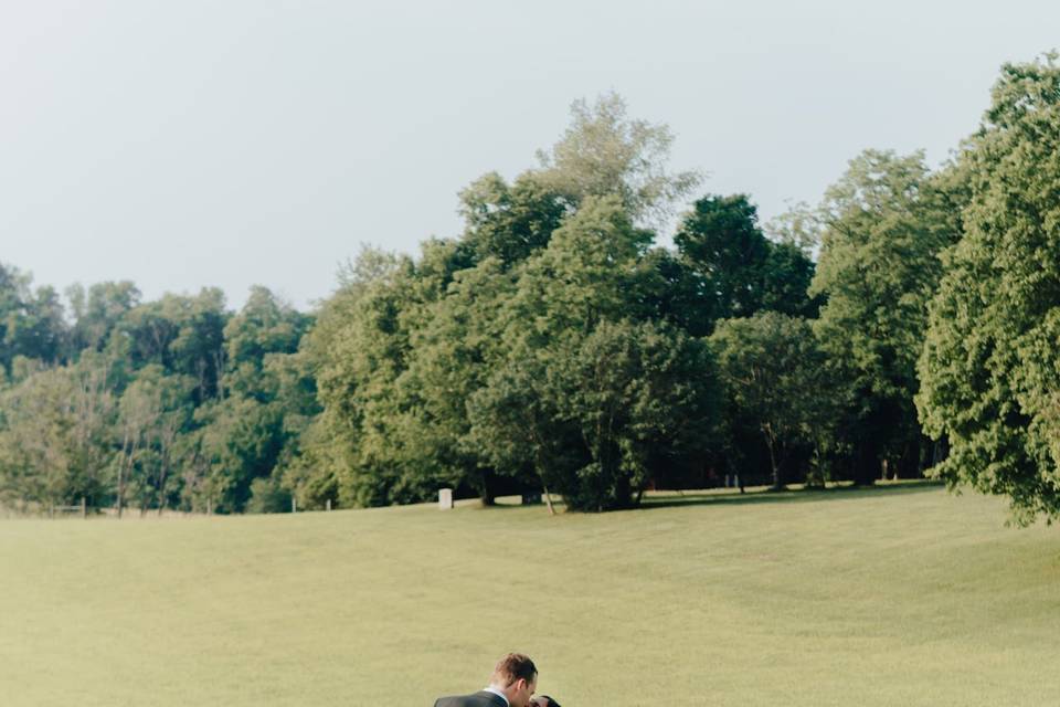 Newly weds on the lawn