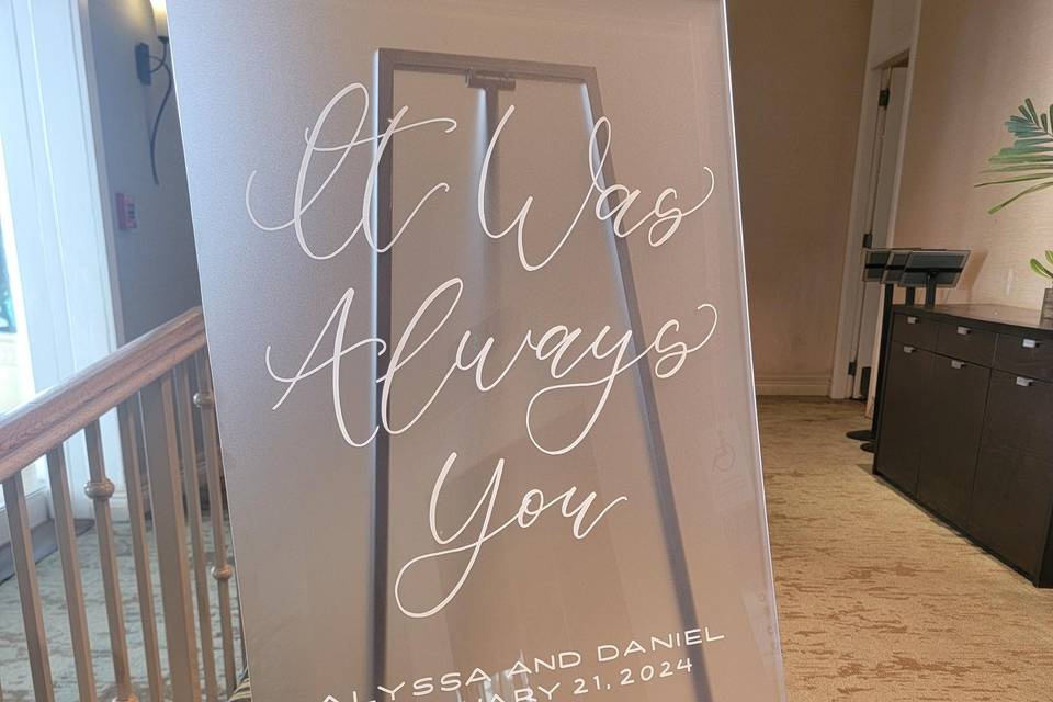 Frosted Acrylic Wedding Sign