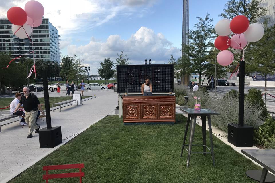 Dj set up at the Seaport