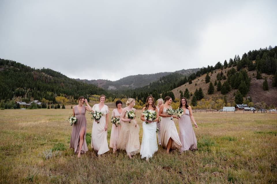 Bridesmaids in Sun Valley