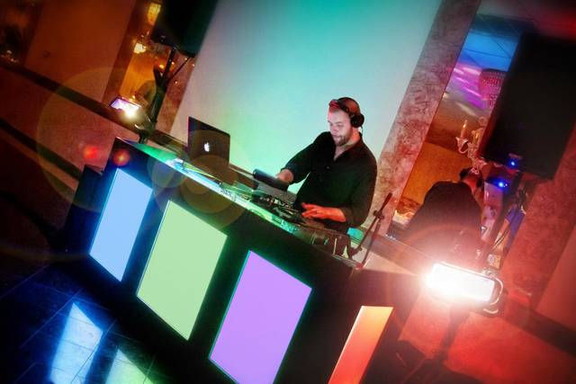 DJ station and lighting