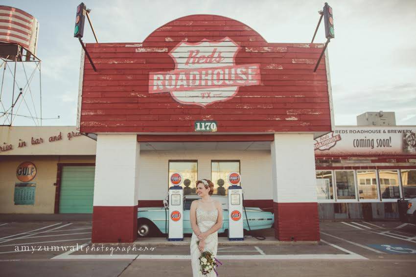 Bride outside the venue