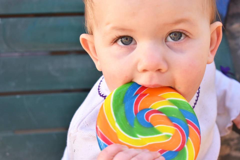 Ella and a lollipop