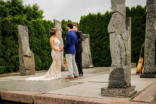 Wedding by a pond