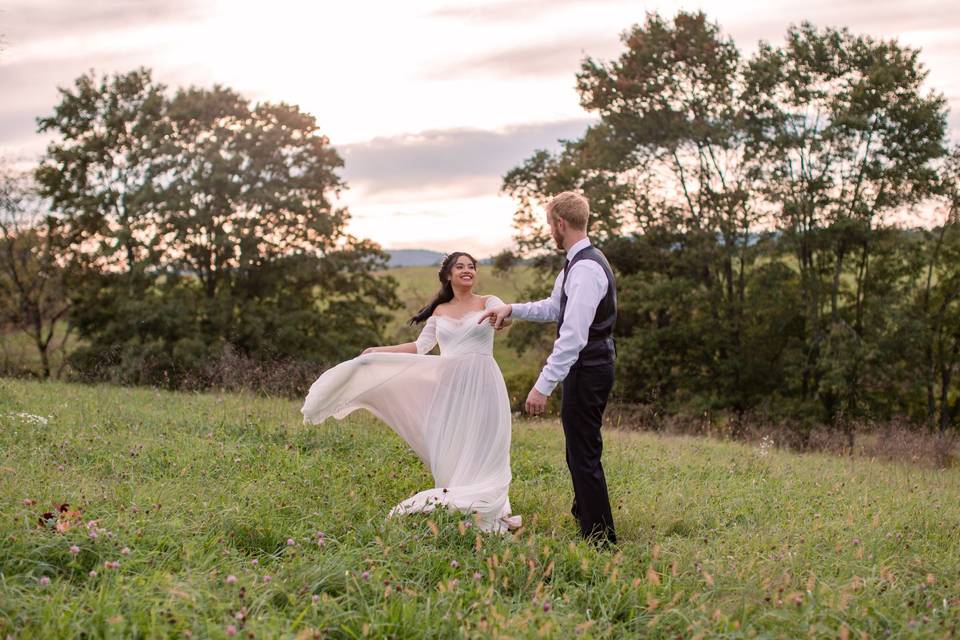 Walking in the field