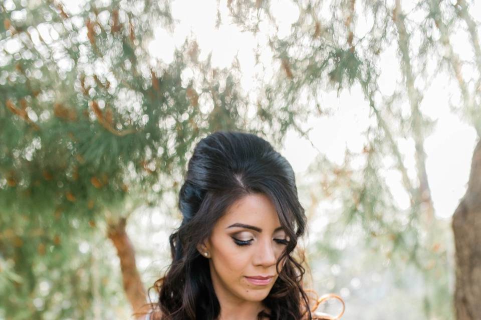 Soft glam bridal makeup