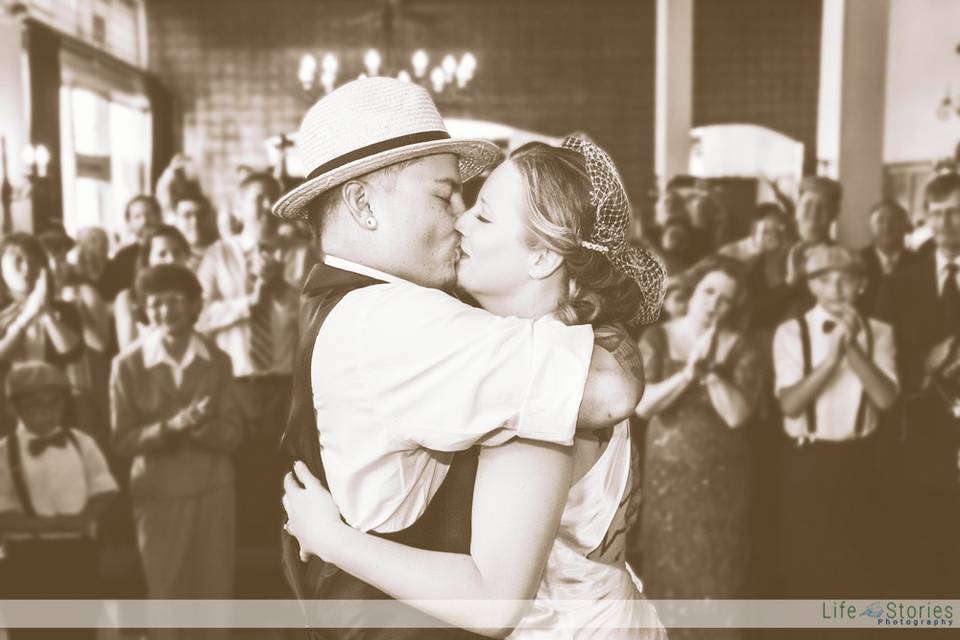 An early 40's themed wedding at the Hotel Congress in Tucson, AZ.