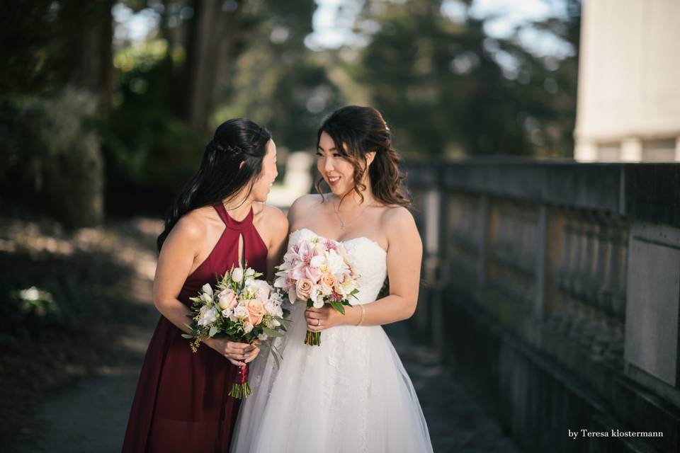 Bridal and bridesmaid bouquets