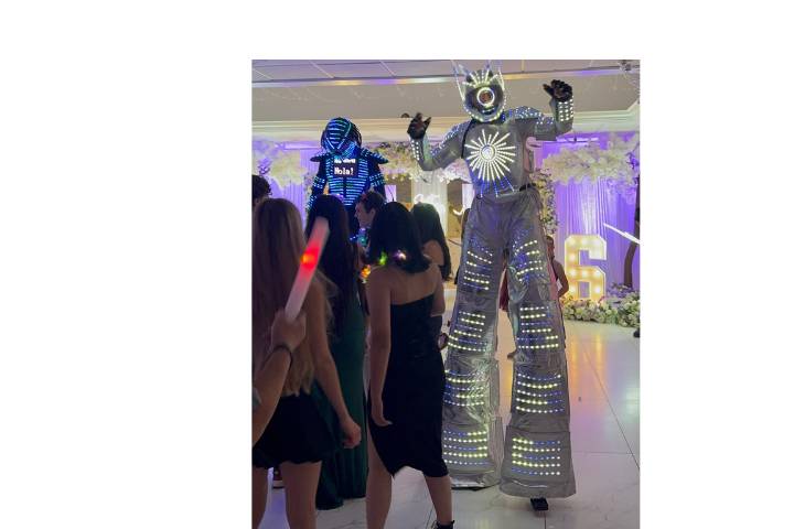 Stilt Walkers Having Fun!